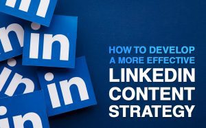 Image of LinkedIn branding with text how to develop a lead generation content strategy
