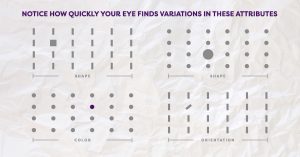 random patterns of dots to with darker dot showing patterns