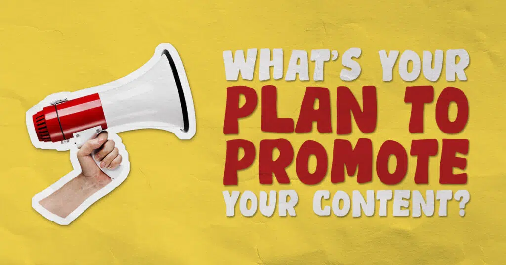A bold yellow background with a white thought bubble containing a black question mark. To the left, black text reads: "Still guessing what content your audience wants?" in a playful handwritten style.